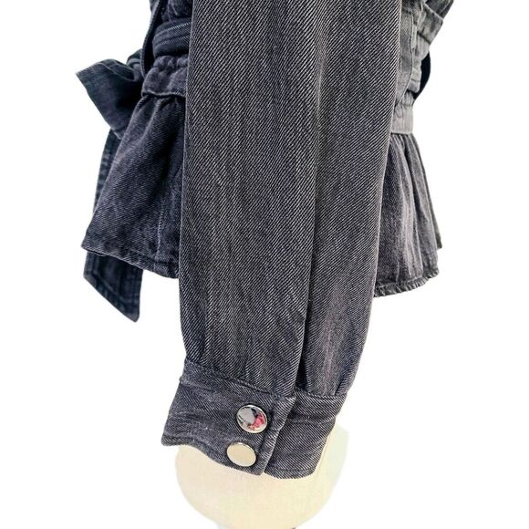 Dear‎ John Austin Cambray Jacket XS Charcoal Gray Full Zip Belted Military - Picture 6 of 10